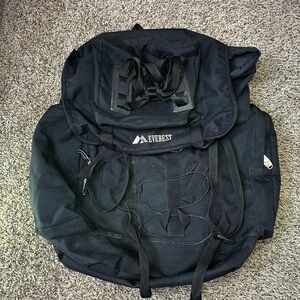 Everest Hiking BackPack Multi Compartment Snap Buckle X-Large‎ Black Outdoor
